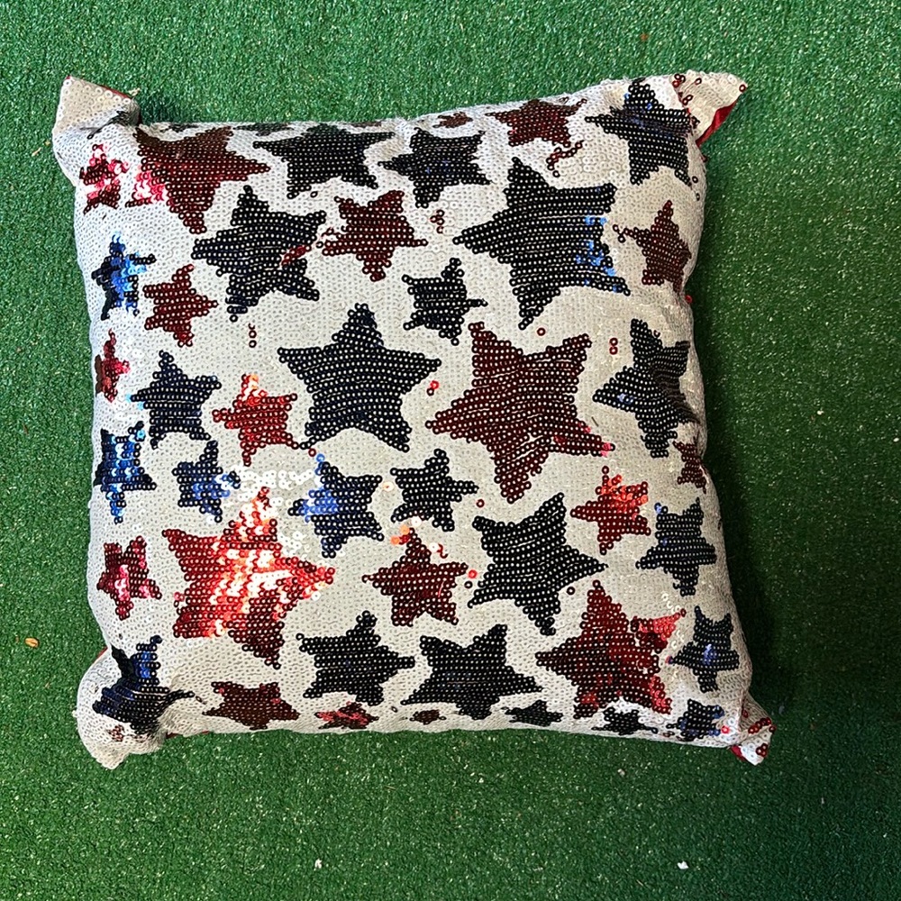 Accent pillow Sequined Stars Fourth of July America Pillow
